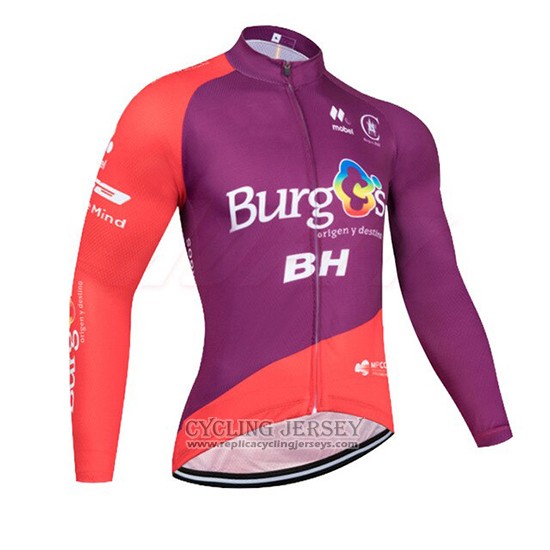 2019 Cycling Jersey Burgos BH Purple Red Long Sleeve And Bib Tight